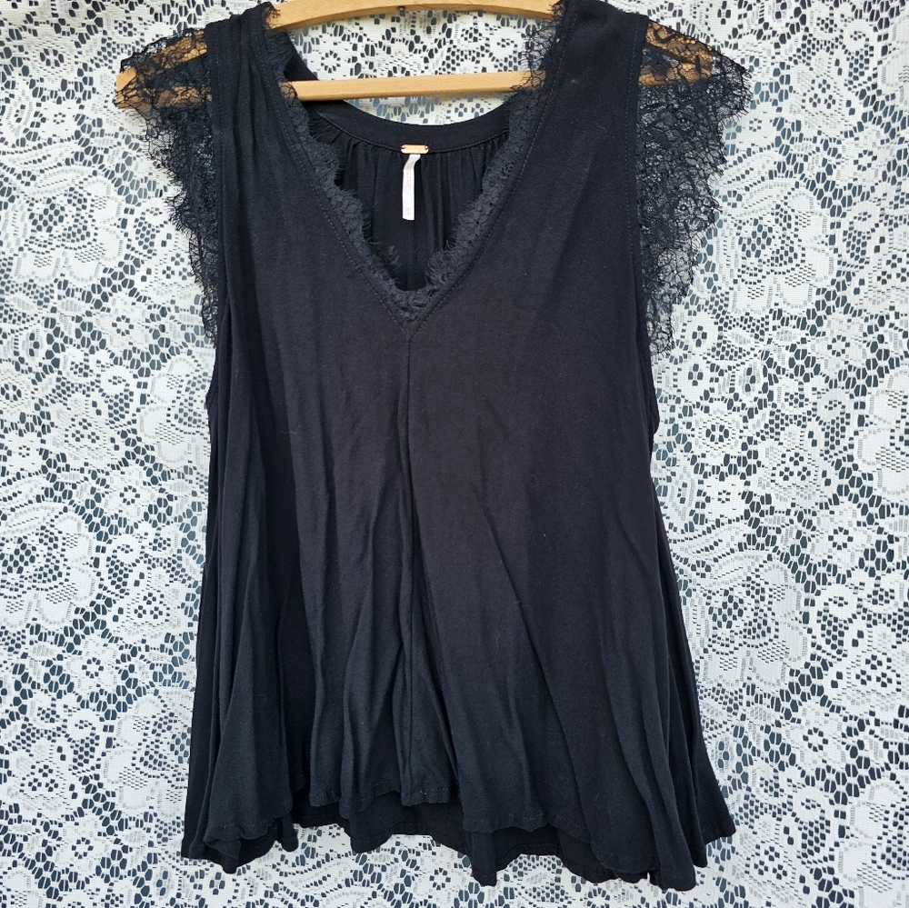 Laced Black Free People Top